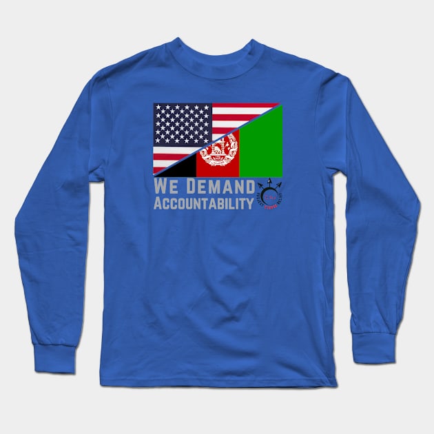 PER 51 grey text DEMAND ACCOUNTABILITY Long Sleeve T-Shirt by Pro Exodus Relief 